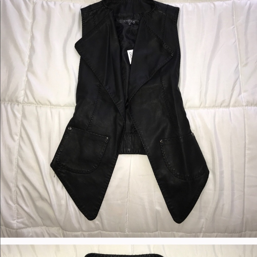 Juniors size faux leather vest  new size medium